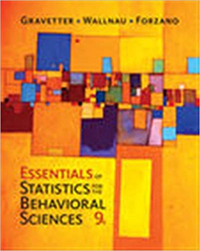 Essentials of Statistics for The Behavioral Sciences, 9th Edition Frederick J Gravetter, Larry B. Wallnau, Lori-Ann B. Forzano Test Bank