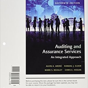Auditing and Assurance Services, 16E Alvin A. Arens,Test Bank