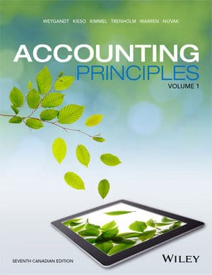 Accounting Principles, Volume 1+2 , 7th Canadian Edition Weygandt, Kieso, Kimmel, Trenholm, Warren, Novak Test Bank