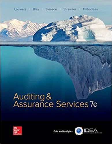 Auditing and Assurance Services, 7e J. Louwers, D. Blay,H. Sinason, R. Strawser, C. Thibodeau, Instructor soultion manual
