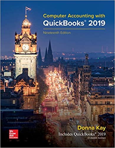 Computer Accounting with QuickBooks 2019, 19e Donna Kay Excel Solutions