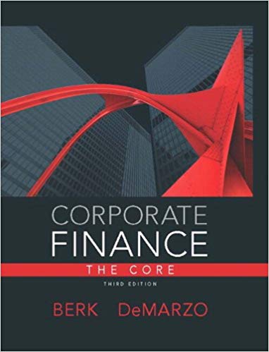 Corporate Finance, The Core, 3E Jonathan Berk, Peter DeMarzo Solutions Manual