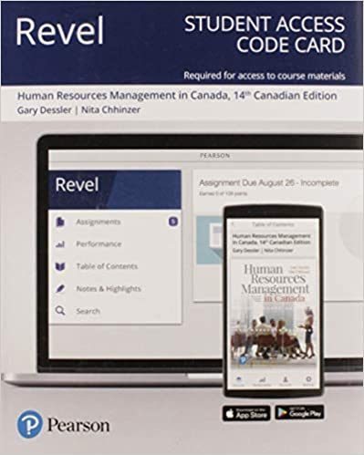 Human Resources Management in Canada, Fourteenth Canadian 14E Gary Dessler, Nita Chhinzer Instructor Manual