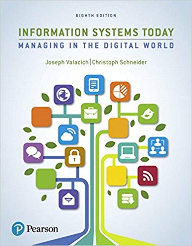 Information Systems Today Managing the Digital World, 8E Joseph Valacich Christoph Schneider Test Bank