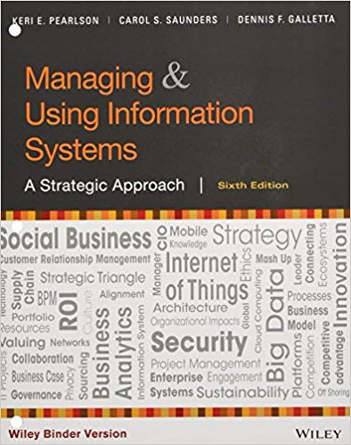 Managing and Using Information Systems A Strategic Approach, Binder Ready Version, 6th Edition Pearlson, Saunders, Galletta Test Bank