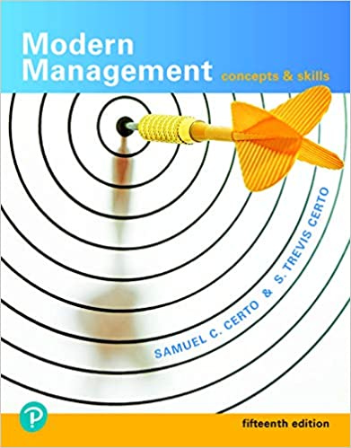 Modern Management Concepts and Skills, 15E Samuel C. Certo Test Bank