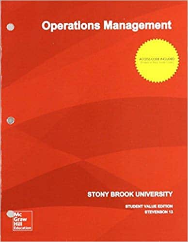 Operations Management, 13th Edition. by William Stevenson,  2018 Test Bank
