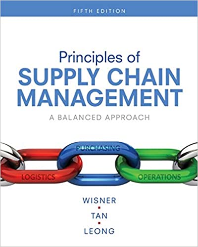 Principles of Supply Chain Management A Balanced Approach, 5th Edition Joel D. Wisner, Keah-Choon Tan, G. Keong Leong Instructor Manual