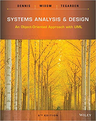 Systems Analysis and Design An Object-Oriented Approach with UML, 5th Edition Dennis, Wixom, Tegarden Test Bank